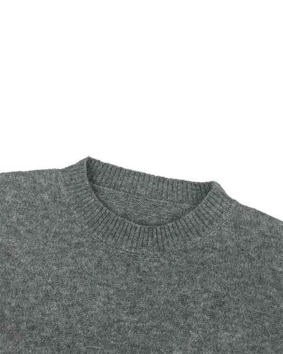 Pullover Rundhals Seite Schlitz