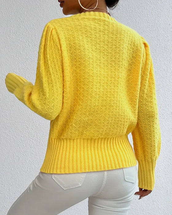 langärmeliger Pullover mit Rundhalsausschnitt