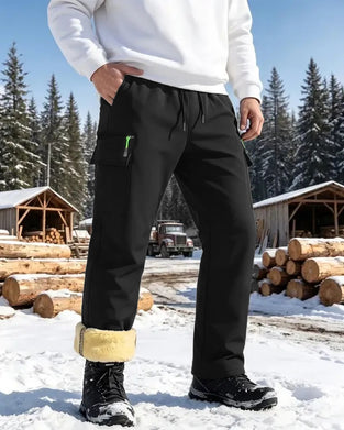Hose Herren Fleece-Gefüttert Gerade Cargo