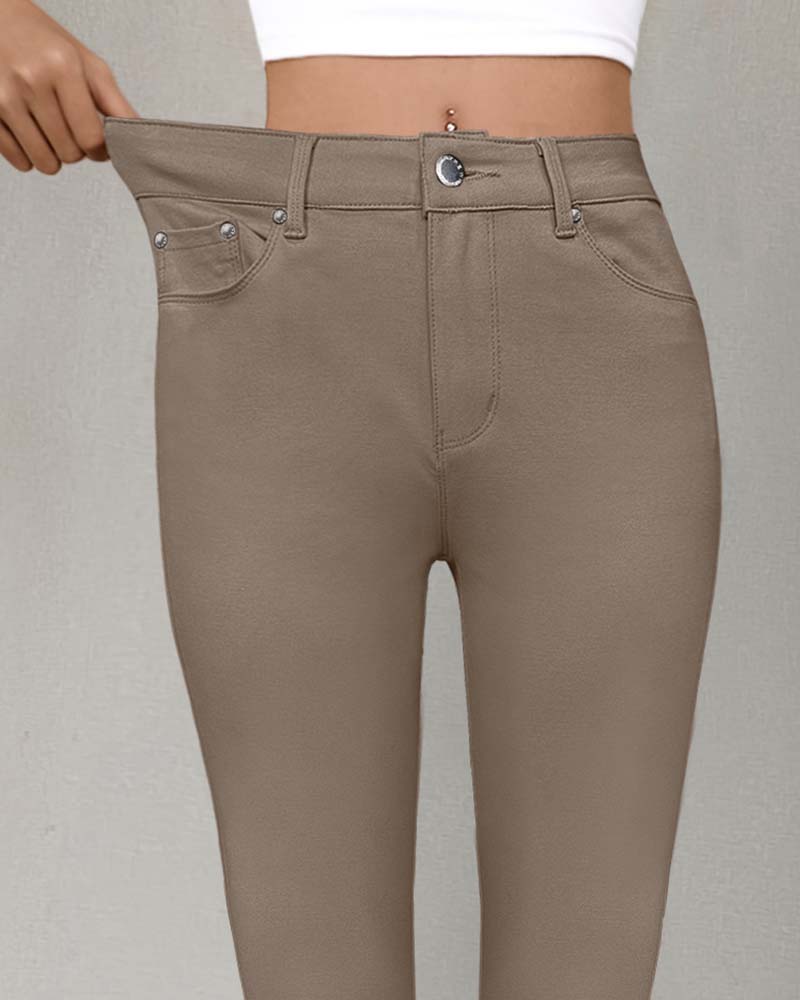 Hose Damen Tasche Einfarbig Skinny Lässig