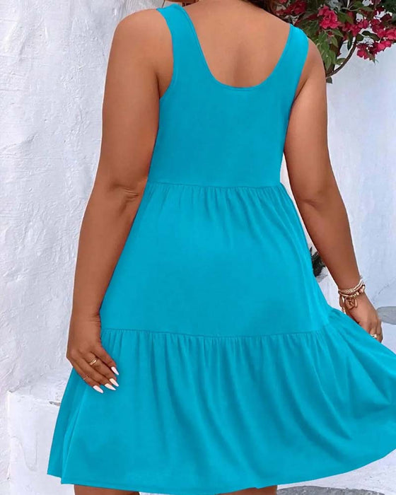 Kleid Doppellage Lagen Rüsche Tank