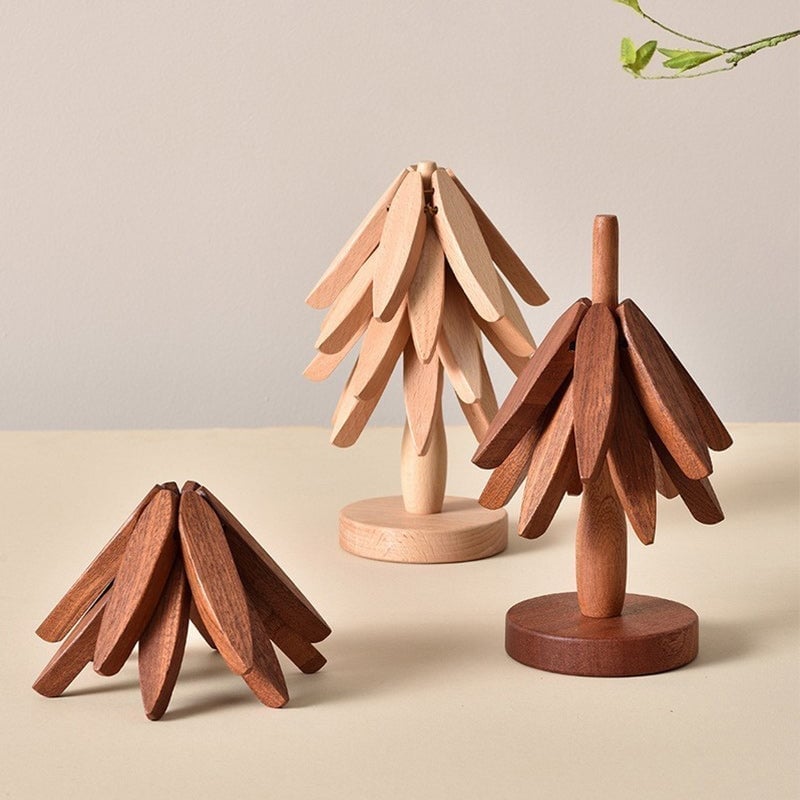 👍Baum Massivholz Isolierung Platzset