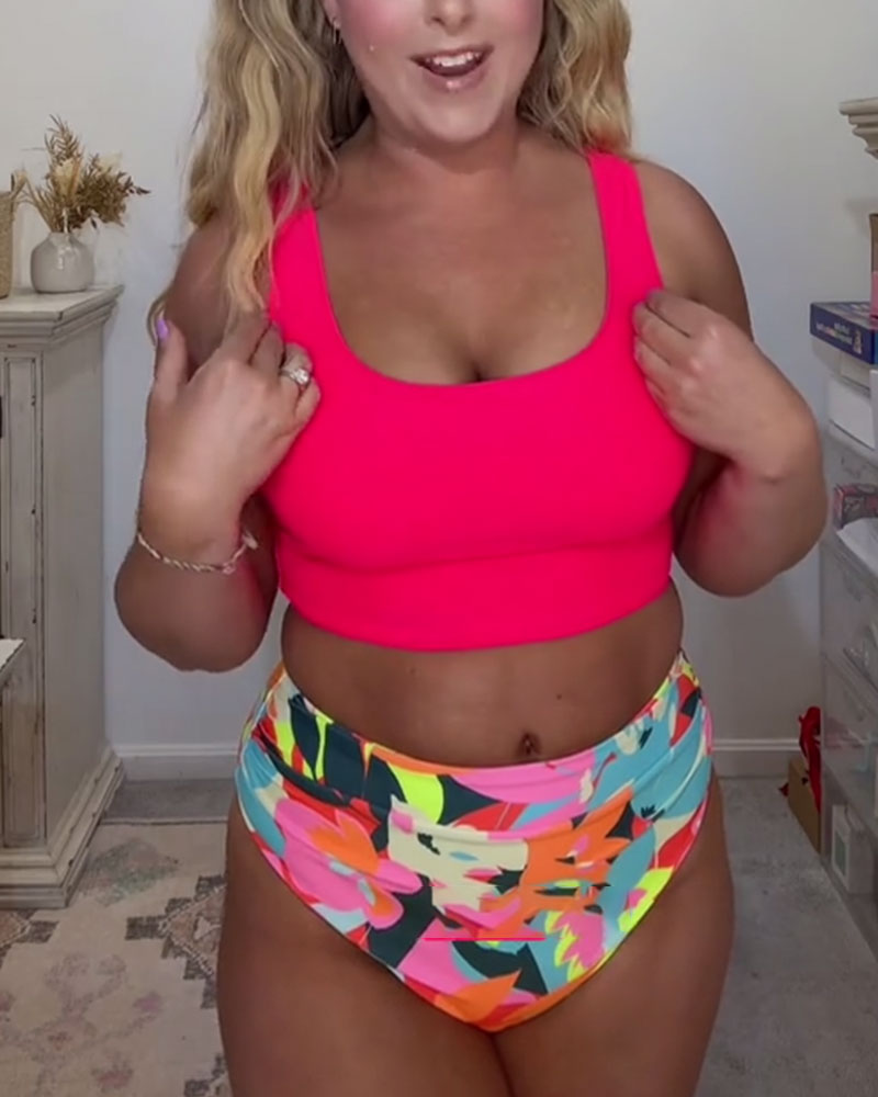 Bikini U-Ausschnitt Bindeband Zweiteiler