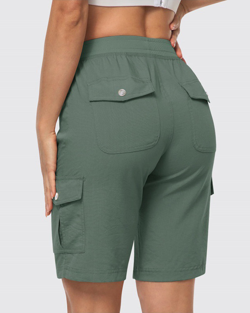 Damen Shorts Schnelltrocknende Cargoshorts Mit Taschen