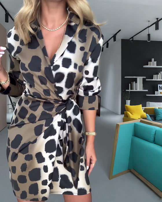 Kleid lässig schmal Leopardenmuster