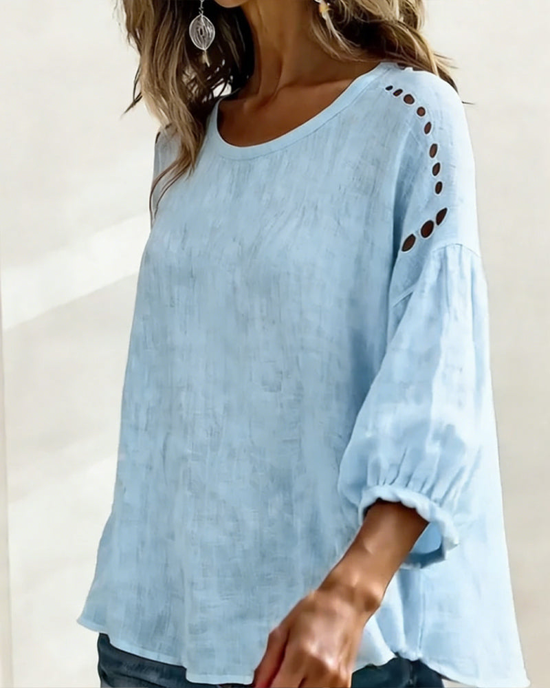 Bluse Durchbrochen 100% Baumwolle