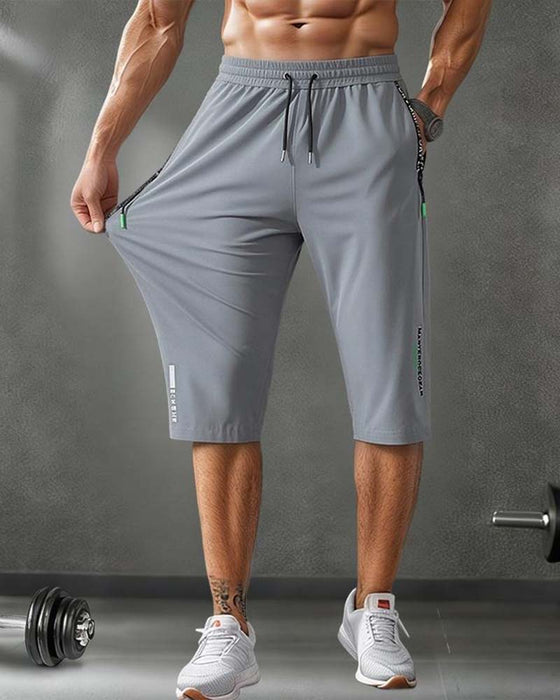 Hose Elastische Taille Capri Schnelltrocknend Sport