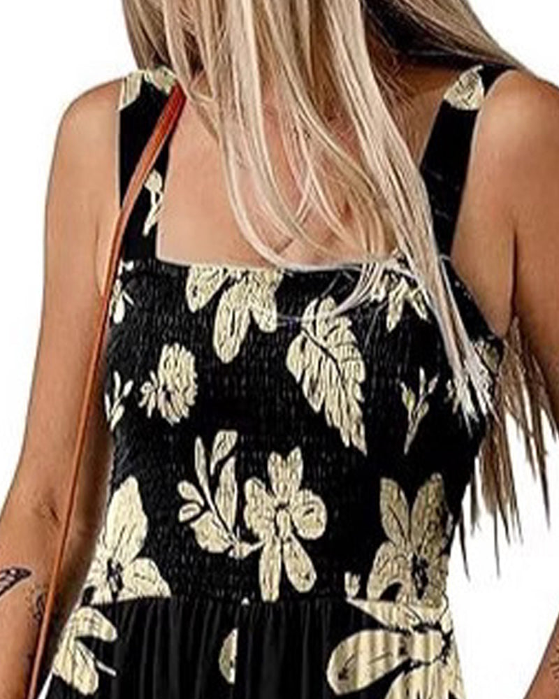 Jumpsuit geblümt lässig Träger-Shorts