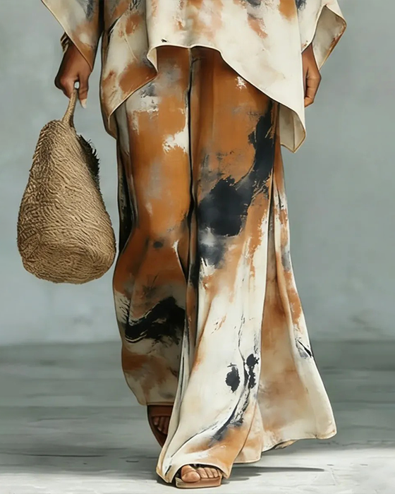 Tintenwäsche Weit Bein Hose Set