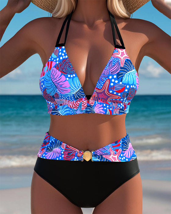 Bikini Sexy Neckholder Bh Bedruckt