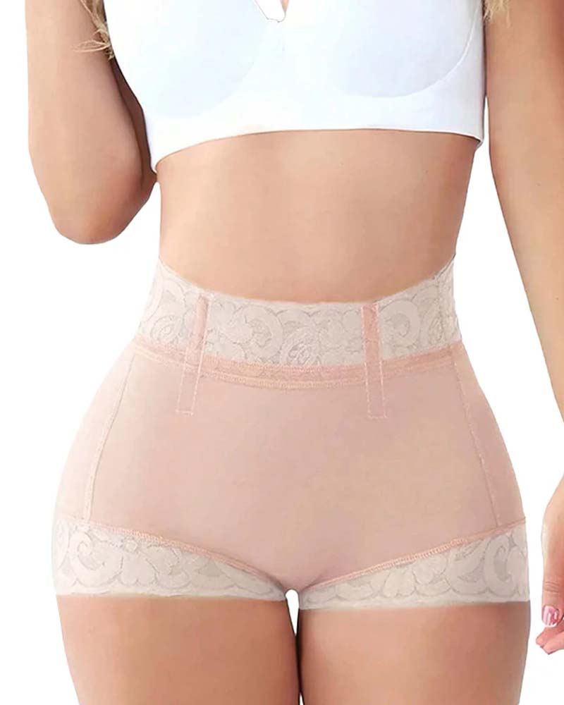 Damen Shorts Spitze Hohe Taille Shapewear