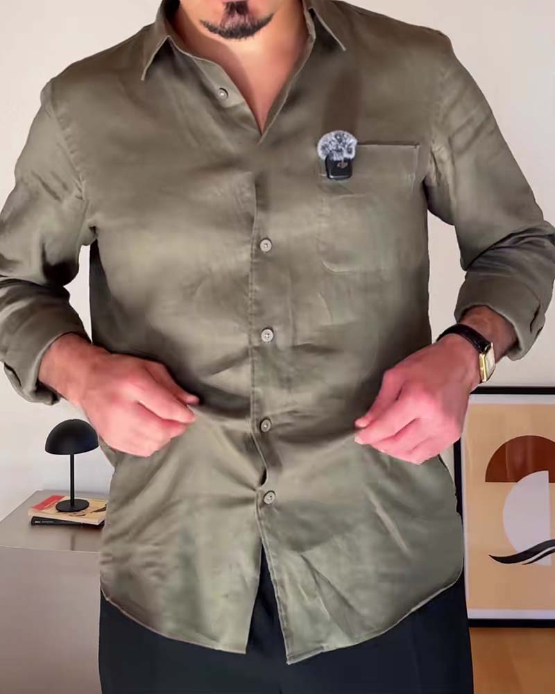 Hemd Herren Mit Kragen Tasche
