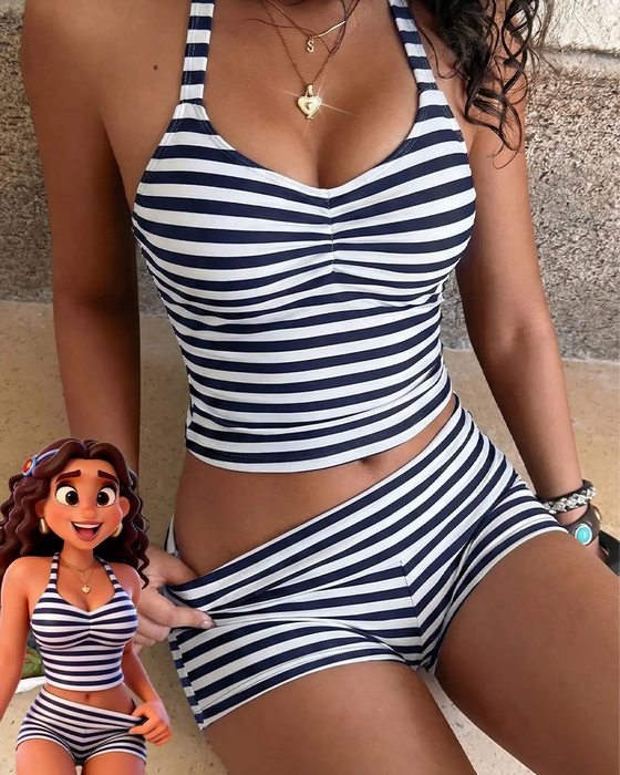Tankini Boy Short Streifen