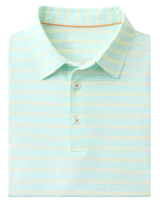 T-Shirt Kragen Blau Und Weiß Feiner Streifen