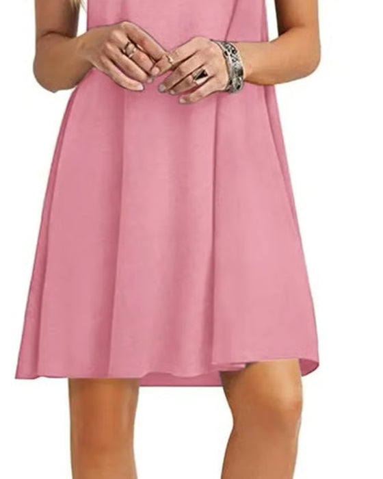 Kleid Rüsche Kurzarm Rundhals