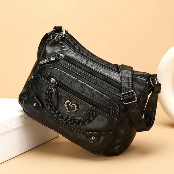 Damen Weiche PU Leder Multi-Tasche Crossbody Tasche