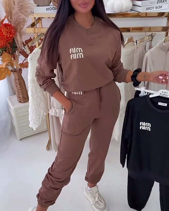 Stellen Brief Druck Sweatshirt