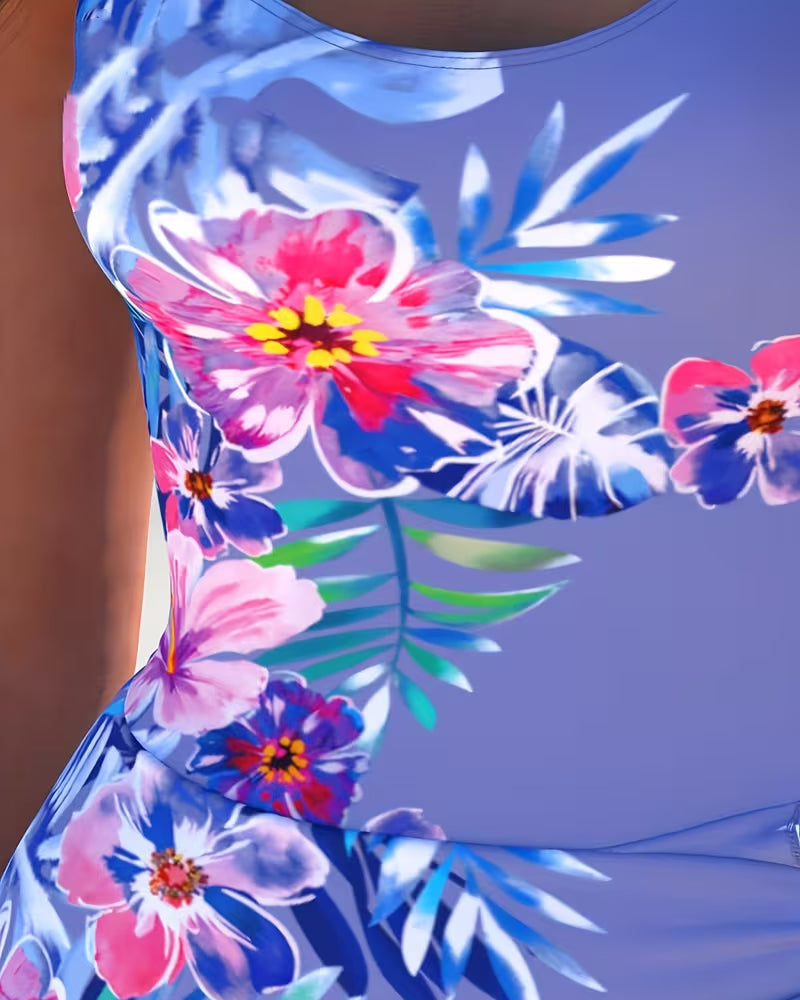 Ein-Teiler Ärmellos Weste Blumig Gerockt