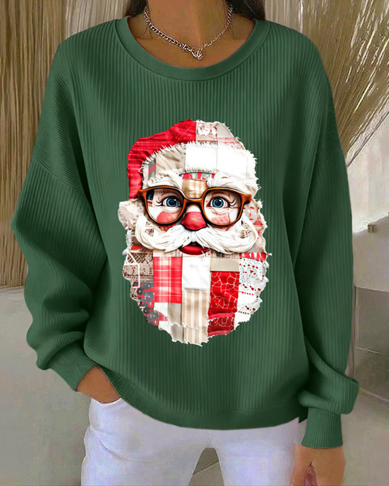 Sweatshirt Weihnachtsdruck Rundhals