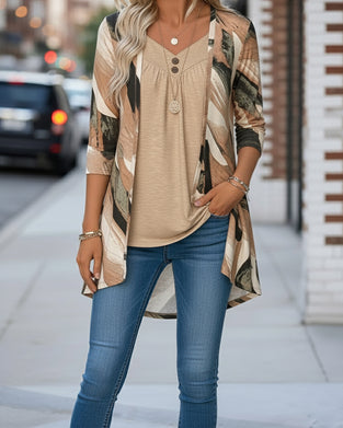 Zweiteiliges Oberteil Mit Patchwork-Print