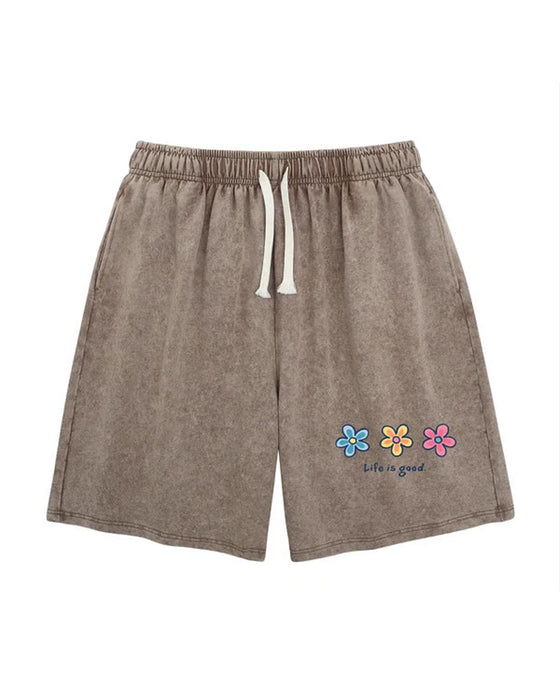 Shorts Blumenprint Elastischer Kordelzug