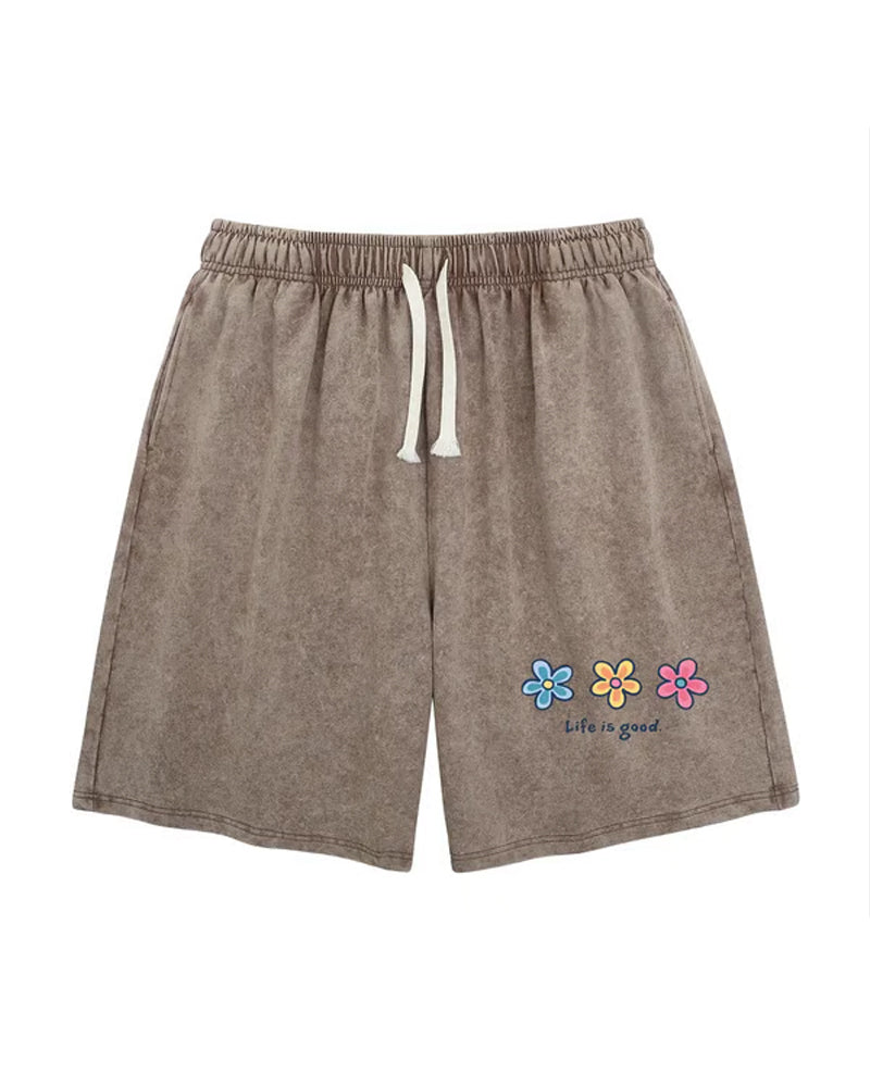 Shorts Blumenprint Elastischer Kordelzug