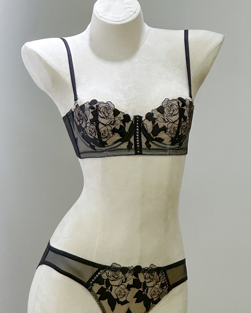 Büstenhalter Damen Ultra Dünn Sexy Rose Stickerei Spitze