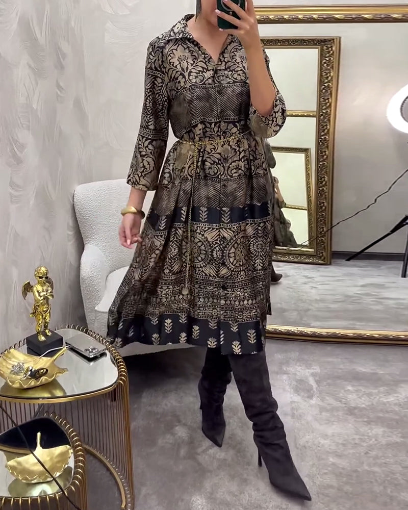 Legeres Hemd mit Print, Knopfleiste und Tasche