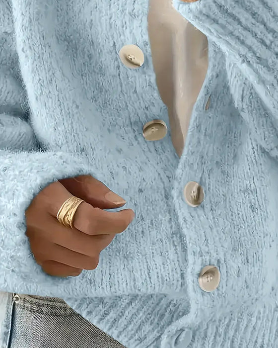 Bequemer Uni-Cardigan