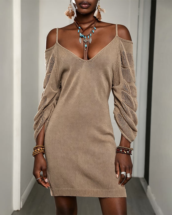 Sweaterkleid Camisole Off-Shoulder Gestrickt