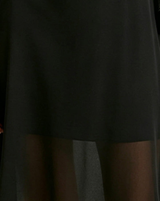 Kleid Stilvoll Drapierter Ausschnitt Sheer