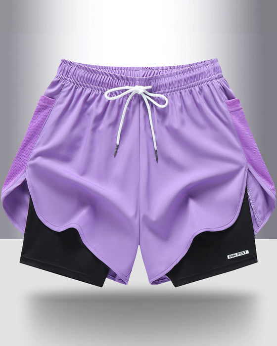 Shorts Atmungsaktiv Schnell Trocknend Doppellagig
