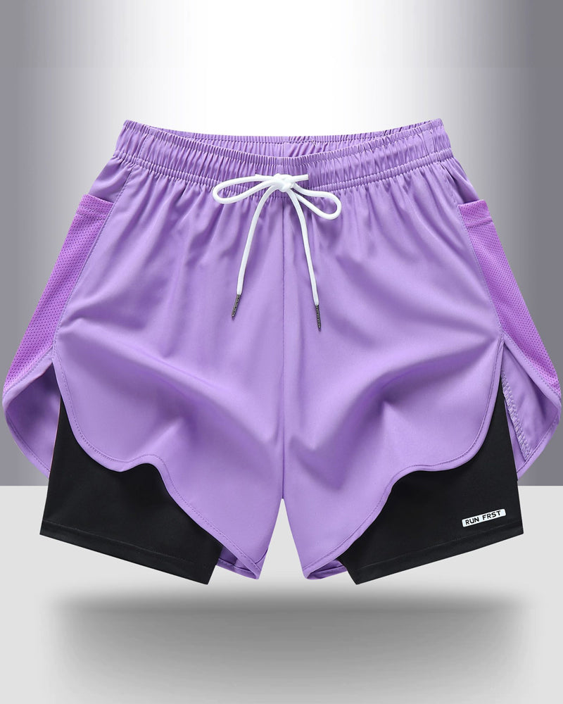 Shorts Atmungsaktiv Schnell Trocknend Doppellagig