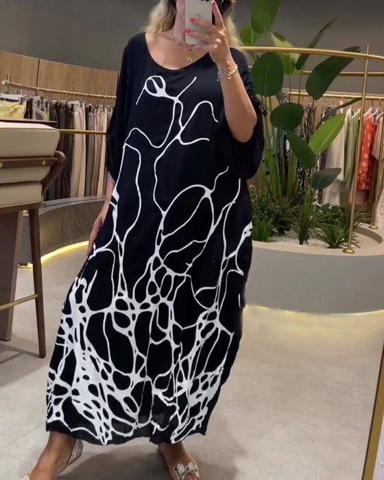 Kleid Rundhals Linie Locker