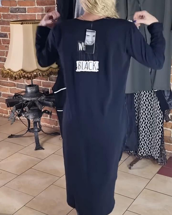Kleid locker Plusgröße PU-Einsätze