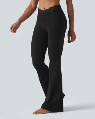 Hose Spitze Taille Leicht Ausgestellt Yoga