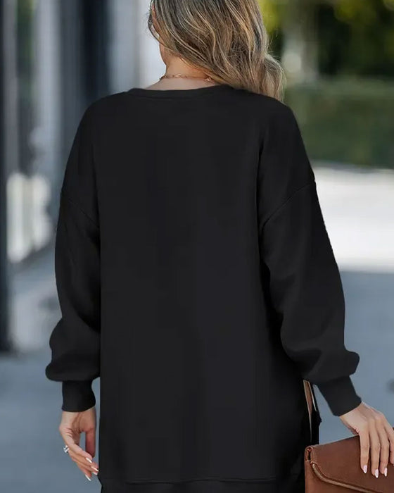 Kleid Weinglas Weihnachten Druck Lang Sweatshirt