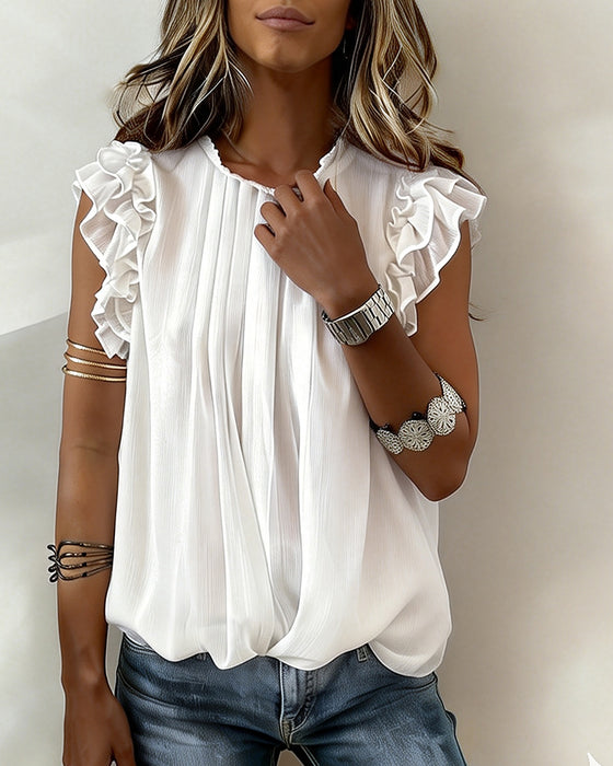 Top Lotus Blatt Ärmellos Temperament