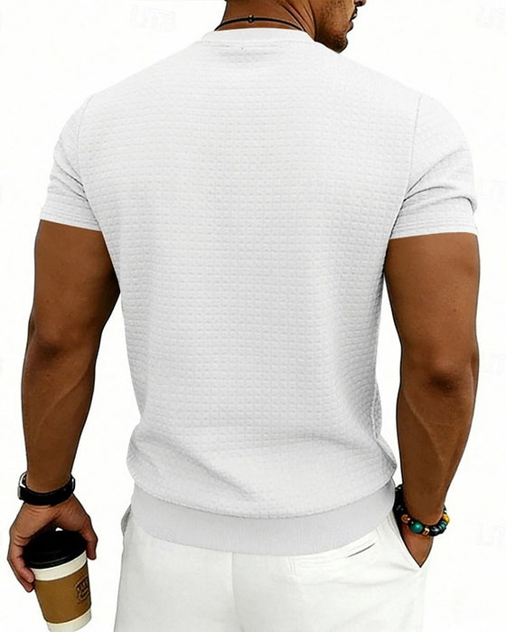 T-Shirt Gerippt Rundhals Kurzarm