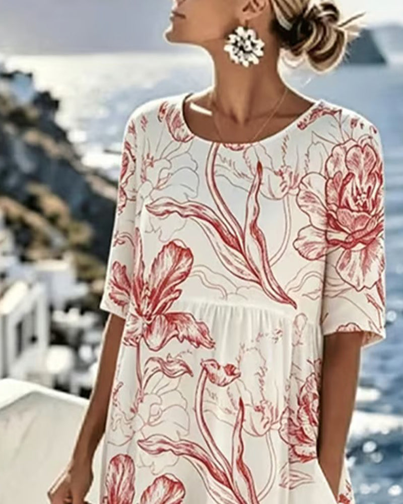 Kleid Halbarm Gedruckt