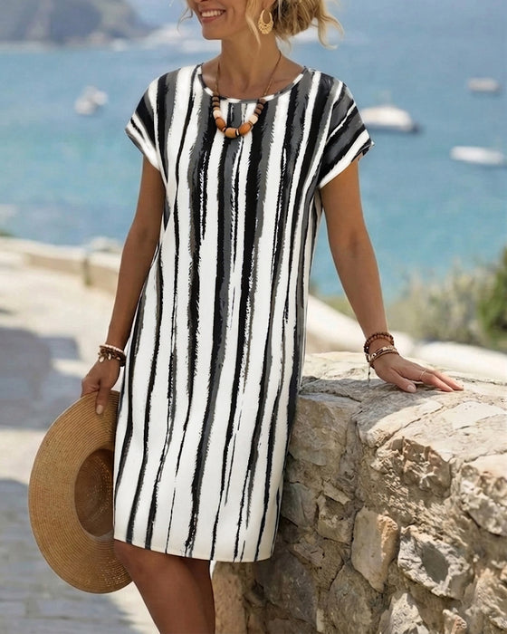 Kleid Vertikaler Streifen Shift