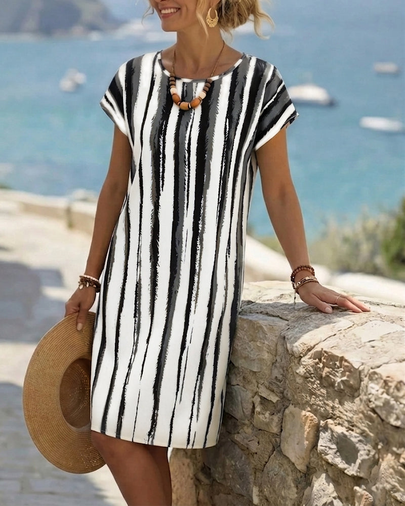 Kleid Vertikaler Streifen Shift