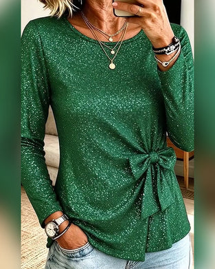 Top Seiten Schleife Geraffte Taille