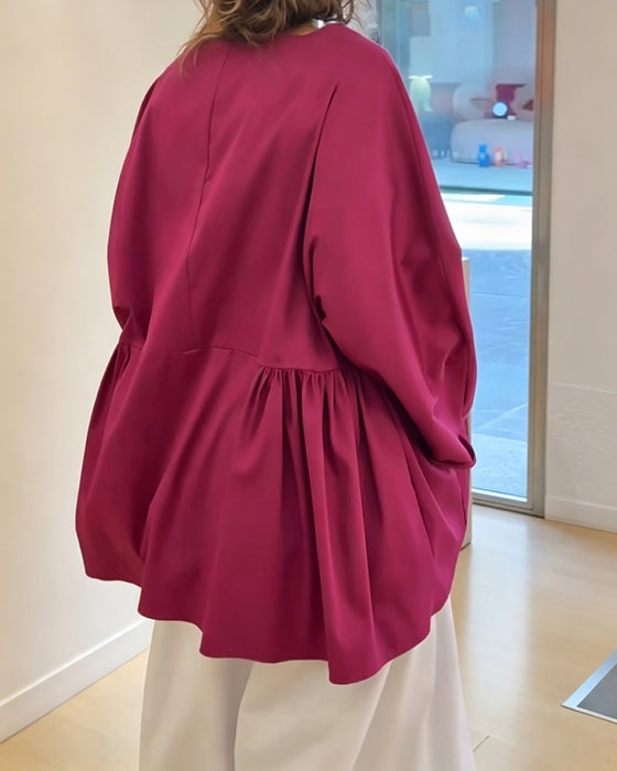 Einfarbiges Langarm‑Bluse