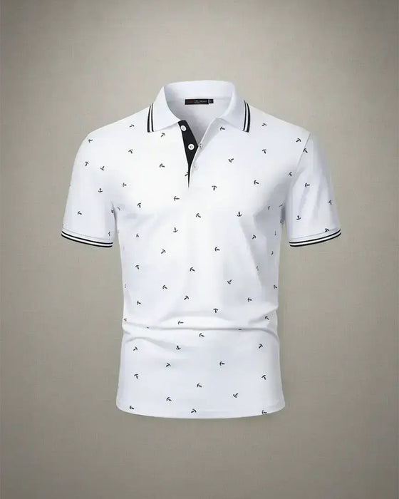 T-Shirt Polo Kragen Pfeil Muster Freizeit