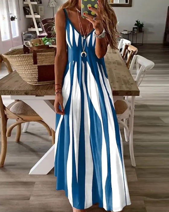 Kleid Temperamentvoll Und Modisch V-Ausschnitt Träger