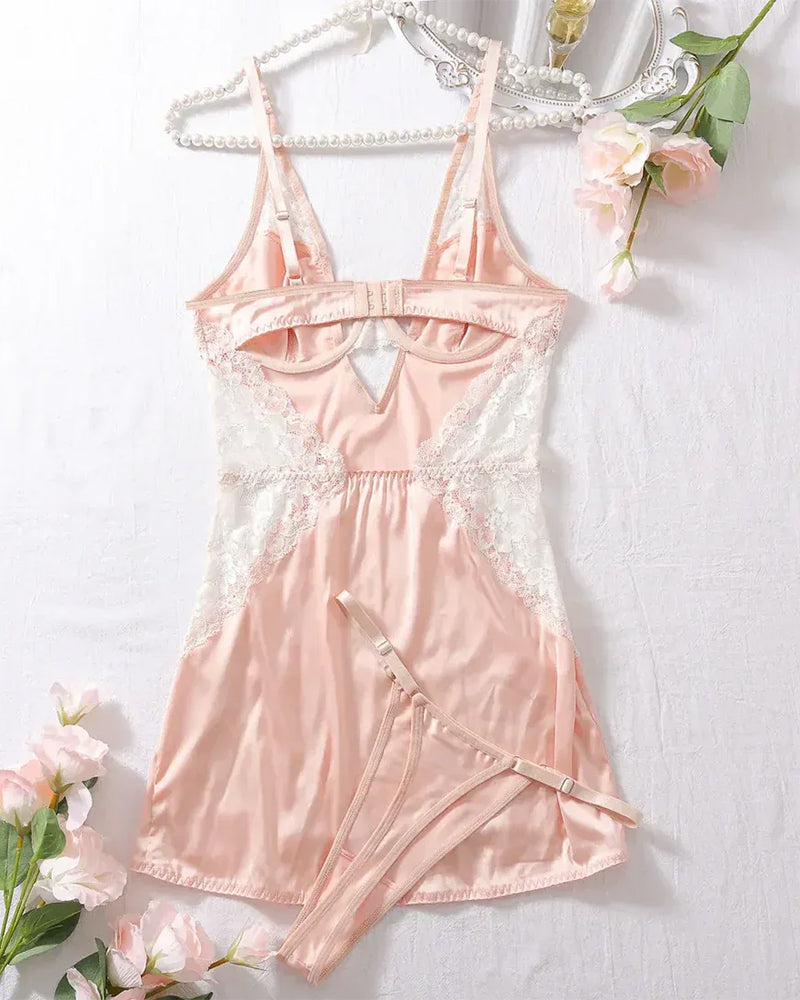 Nachthemd sexy Camisole Schlitz