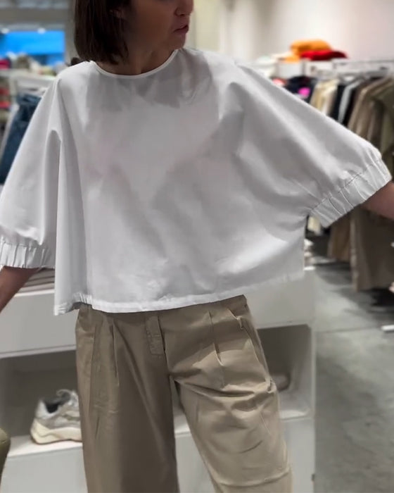 Locker Sitzende Bluse Mit Fledermausärmeln
