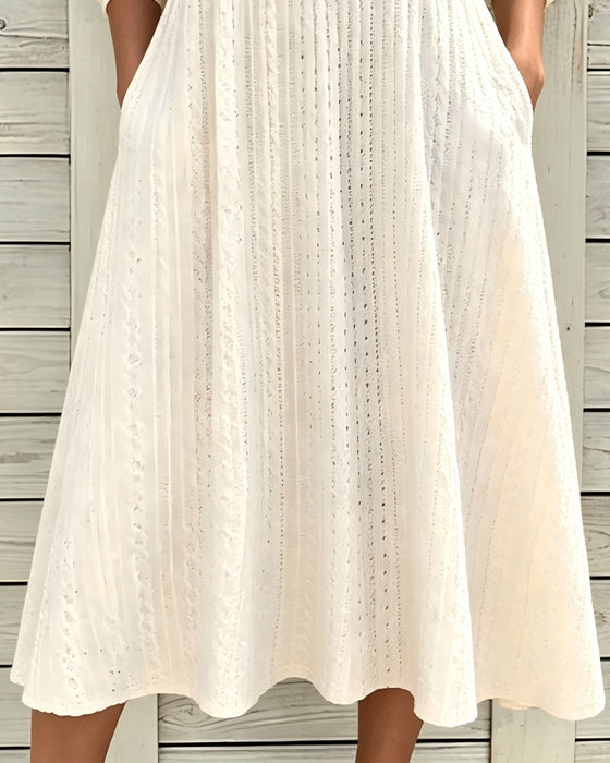 Kleid Flauschkragen Puffärmel Knopf