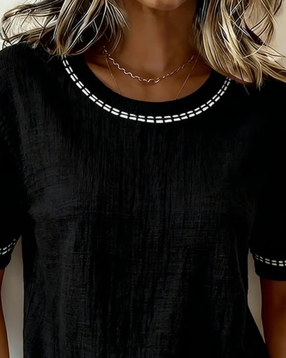 Oberteil Round Neck Short Sleeve